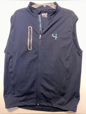 Men's Levelwear L  Navy Performance Golf Vest with Logo